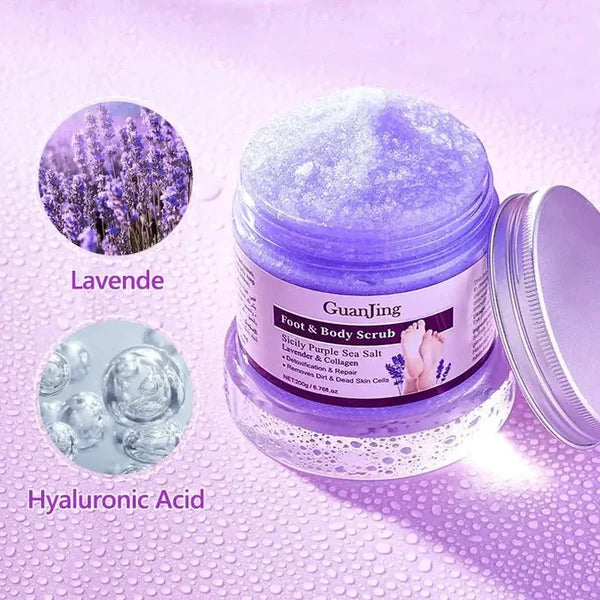 Guanjing Sicily Sea Extract Lavender & Collagen Foot & Body Scrub – 200g