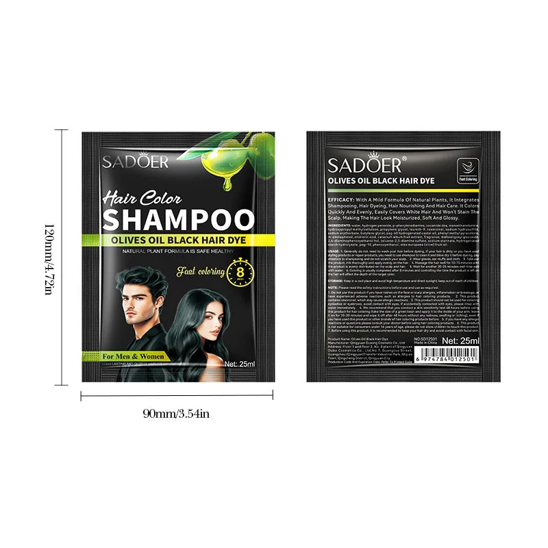 SADOER Hair Color Shampoo – Instant Hair Dye for Men & Women