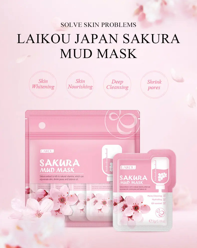 LAIKOU Japan Sakura Mud Mask – Purify, Brighten & Refresh Your Skin