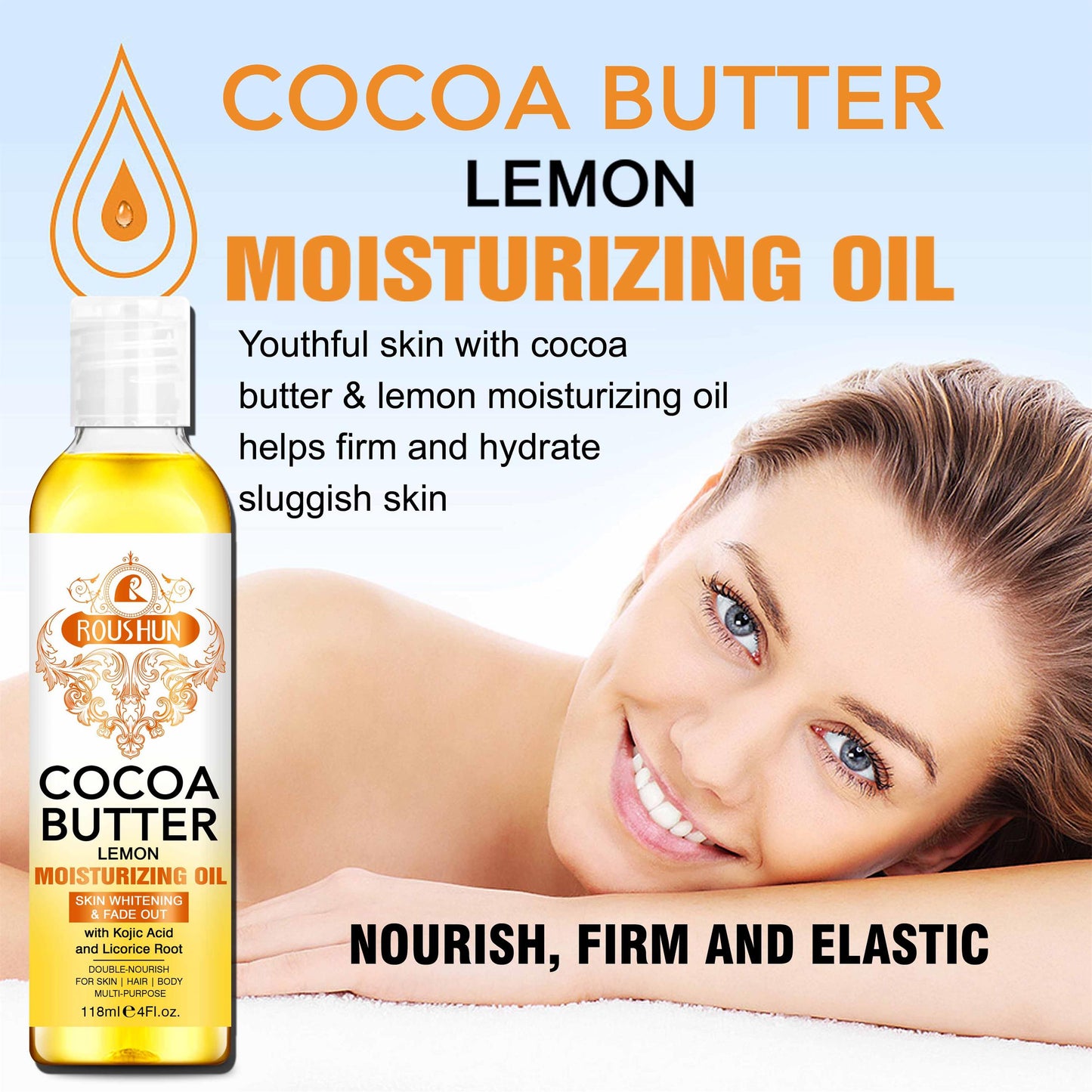 Roushun Cocoa Butter Lemon Moisturizing Whitening Oil