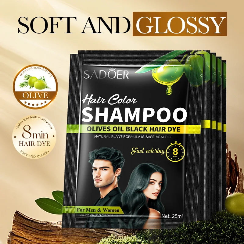 SADOER Hair Color Shampoo – Instant Hair Dye for Men & Women