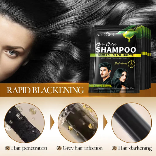 SADOER Hair Color Shampoo – Instant Hair Dye for Men & Women