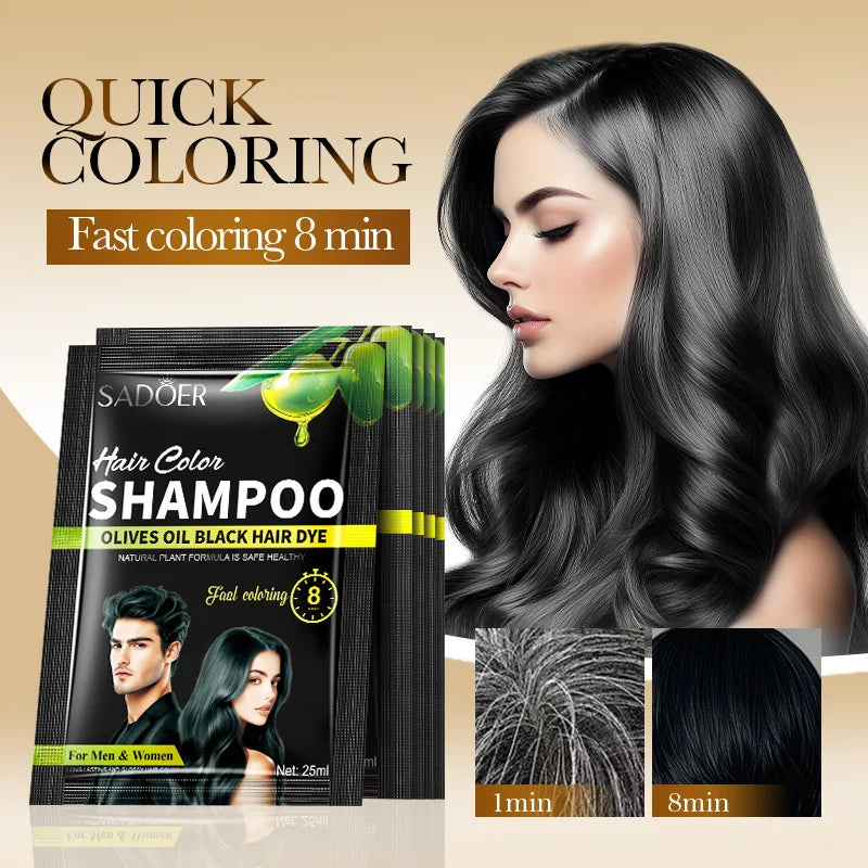 SADOER Hair Color Shampoo – Instant Hair Dye for Men & Women