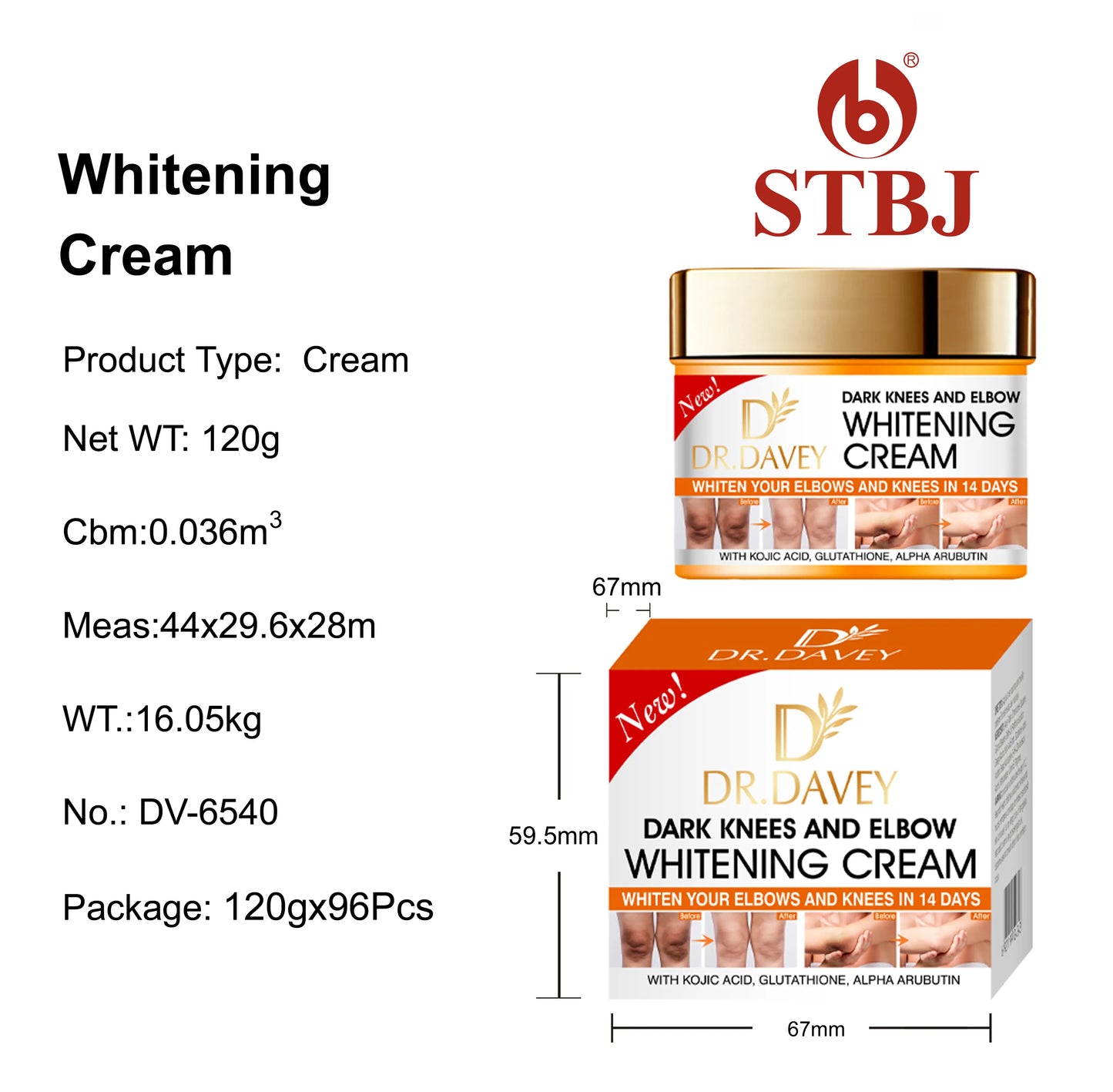 Dr. Davey Dark Knees and Elbows Whitening Cream (350ml)