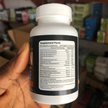Line One Biotin Capsules with Collagen, Keratin, and MSM (15,000mcg) – Dietary Supplement for Hair, Skin, Nail, and Bone Health
