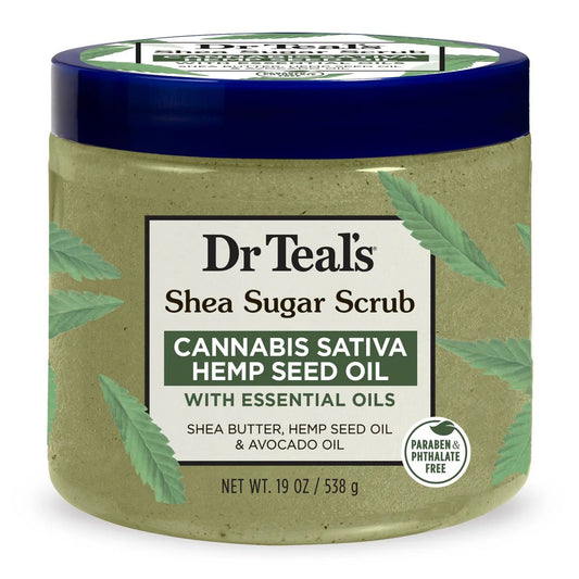 Dr Teal’s Shea Sugar Scrub with Cannabis Sativa Hemp Seed Oil