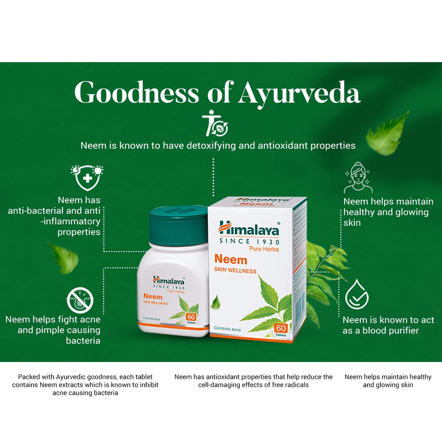 Himalaya Neem Skin Wellness – 60 Tablets