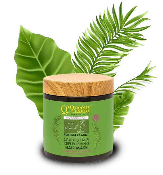 Queeny Cazara Rosemary Mint Scalp & Hair Replenishing Hair Mask – 500ml