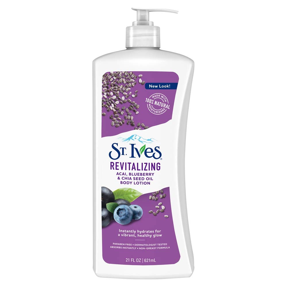 St. Ives Revitalizing Acai, Blueberry & Chia Seed Oil Body Lotion – 621ml