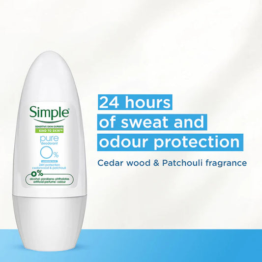 Simple Pure Antiperspirant Roll-On – 45ml