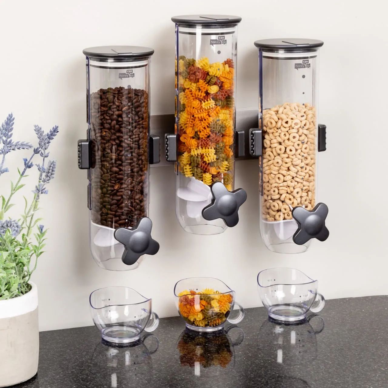 Triple cereal dispenser
