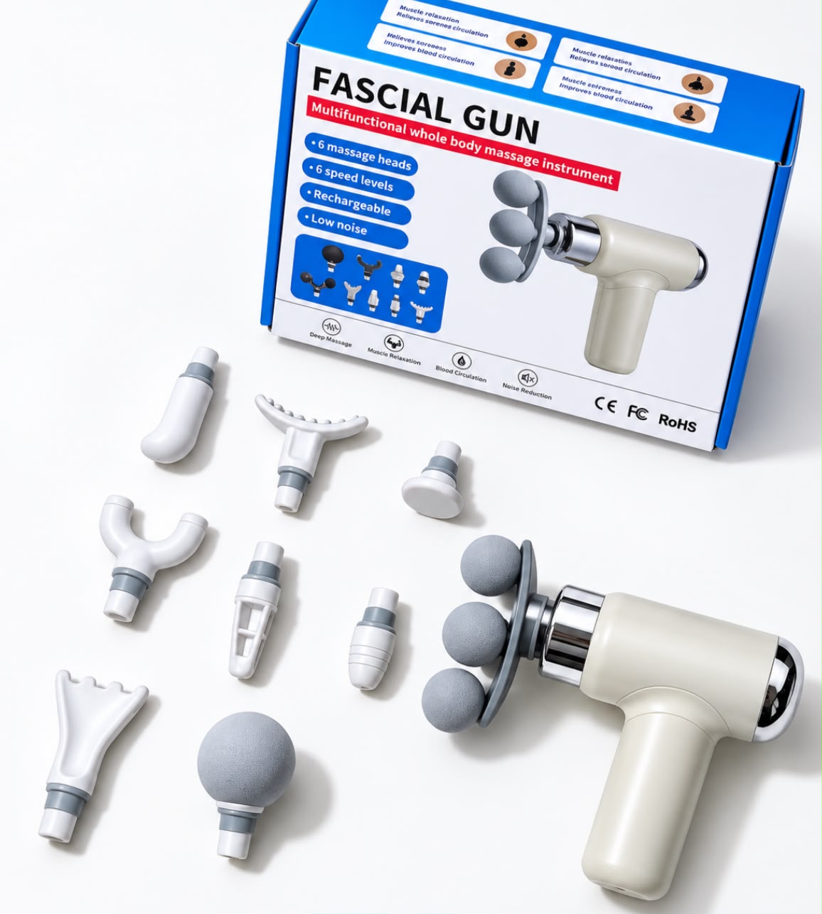 9-in-1 Mini Massage Gun | Portable + Rechargeable + Interchangeable Heads | KSh 3,200