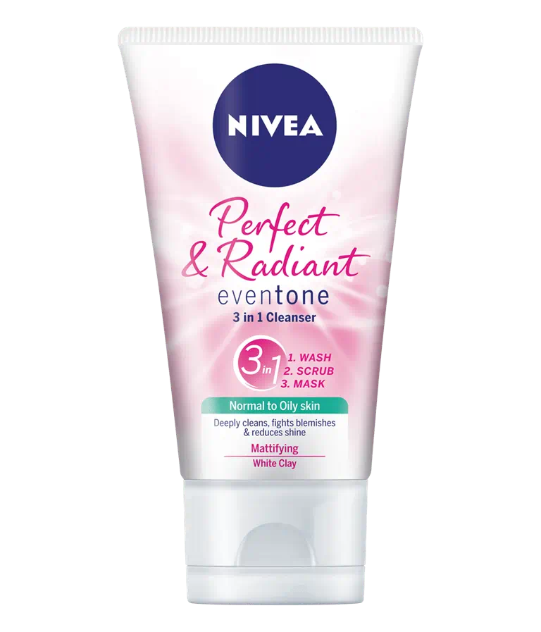 NIVEA Perfect & Radiant 3-in-1 Cleanser – Cleanse, Exfoliate & Mask