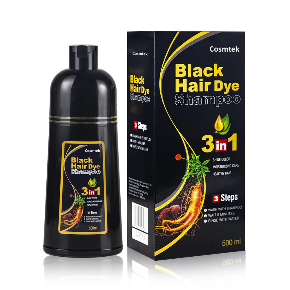 Meidu 3-in-1 Natural Black Hair Dye Shampoo – 500ml For Men and Women