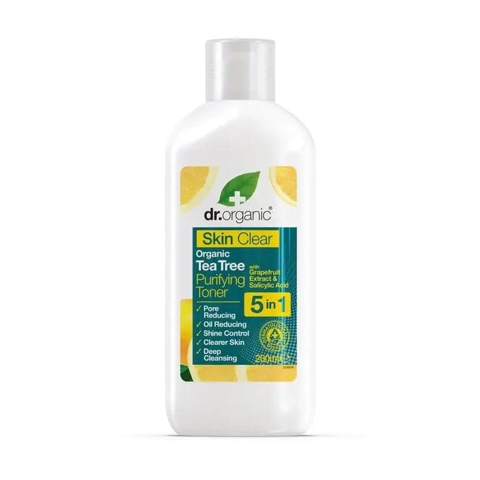 Dr. Organic Organic Tea Tree Purifying 5 In 1 Toner With Grape Fruit Extract & Salicylic Acid 200ml