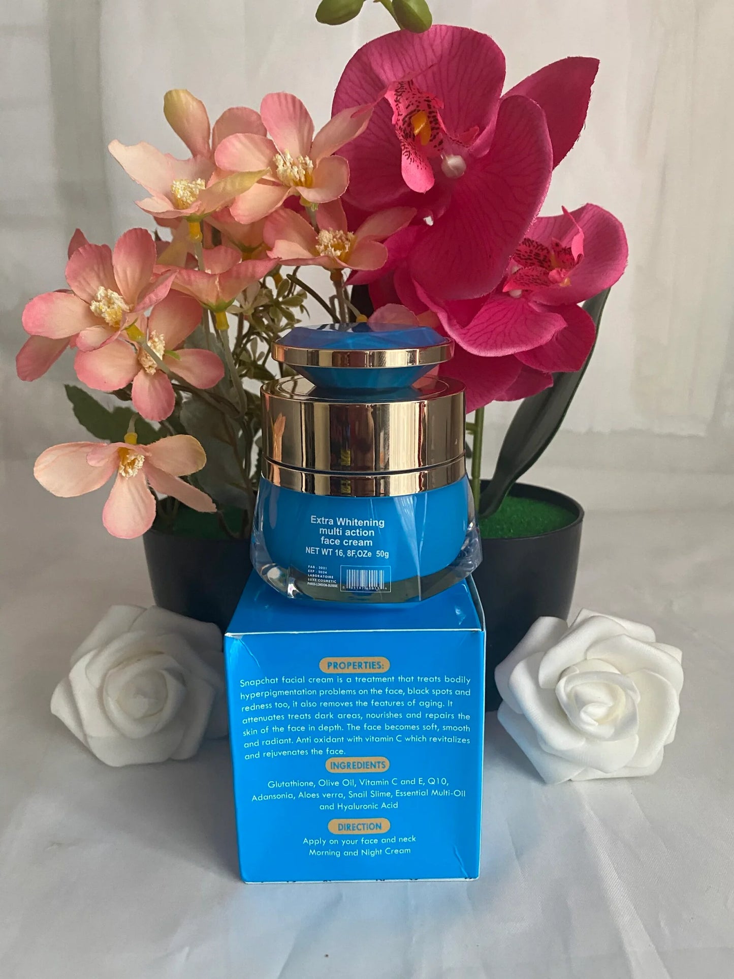 Snapchat Diamant Bleu Extra White Anti-Aging Glutathione Face Cream