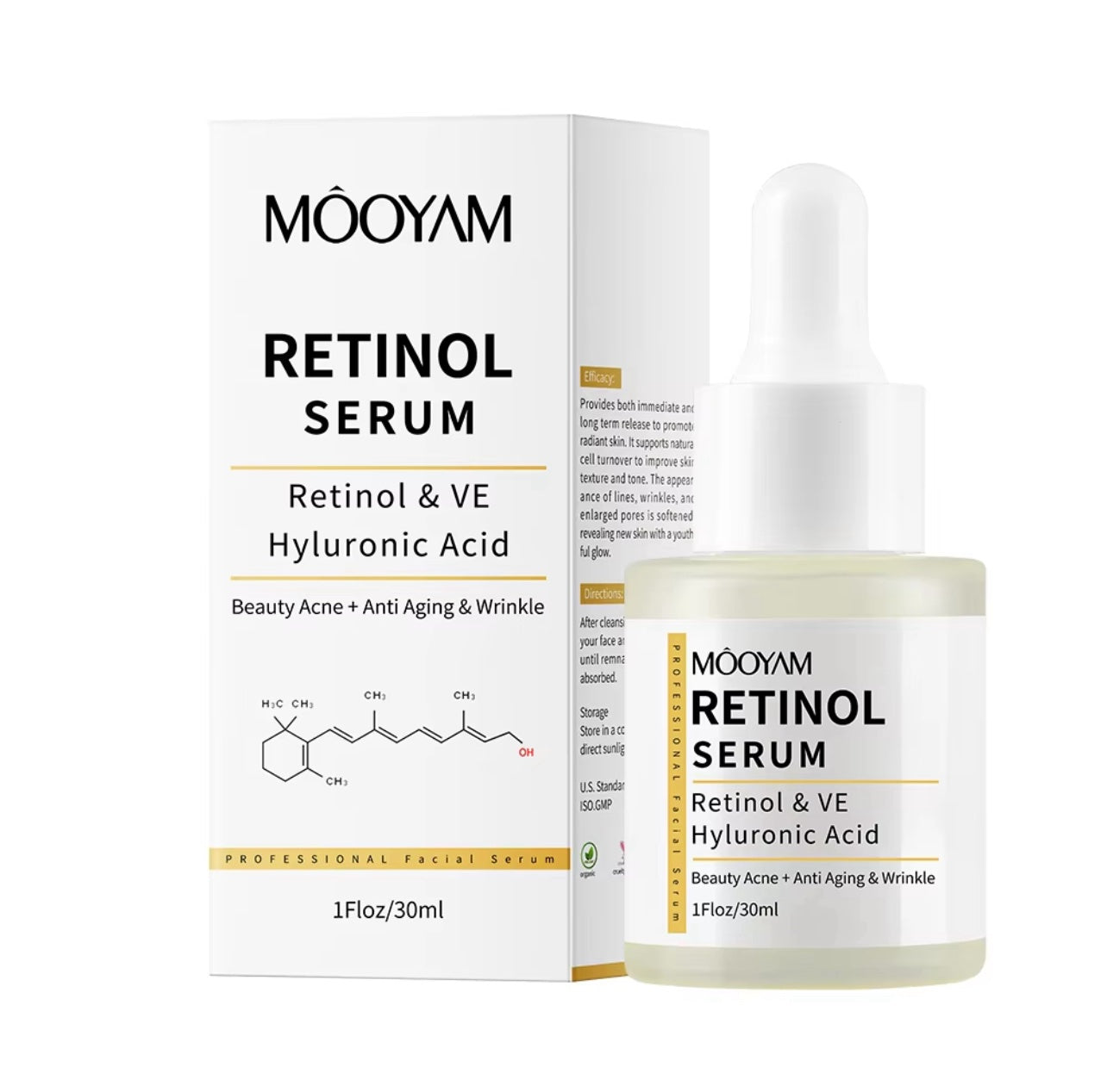 MOOYAM Retinol Serum with Vitamin E & Hyaluronic Acid (30ml)