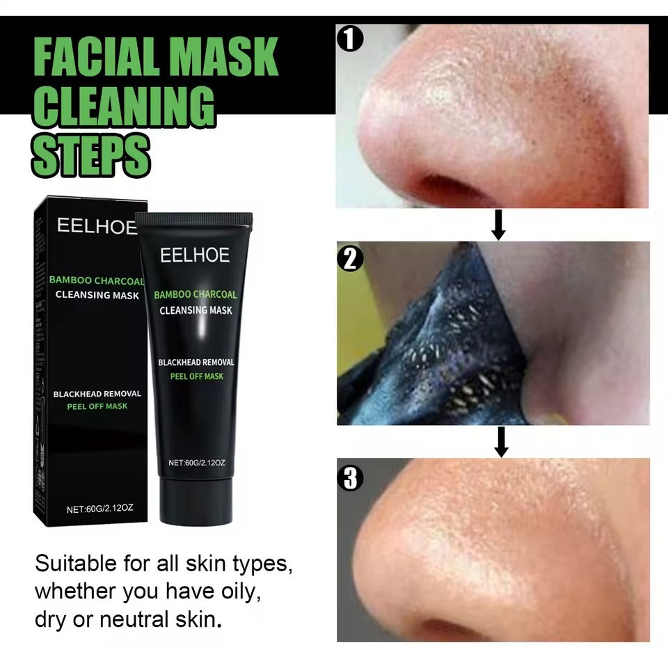 EELHOE Bamboo Charcoal Tear‑Off Mask – Blackhead Remover & Deep Pore Cleanser
