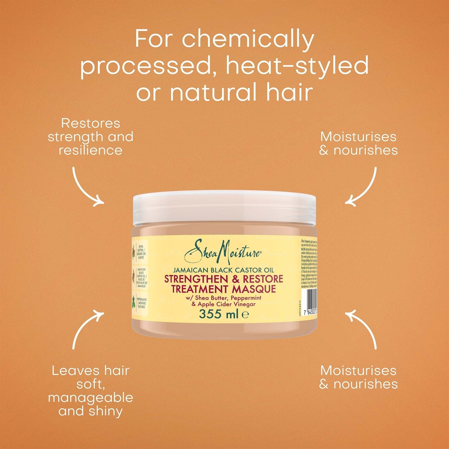 SheaMoisture Jamaican Black Castor Oil Strengthen & Restore Treatment Masque – 355ml