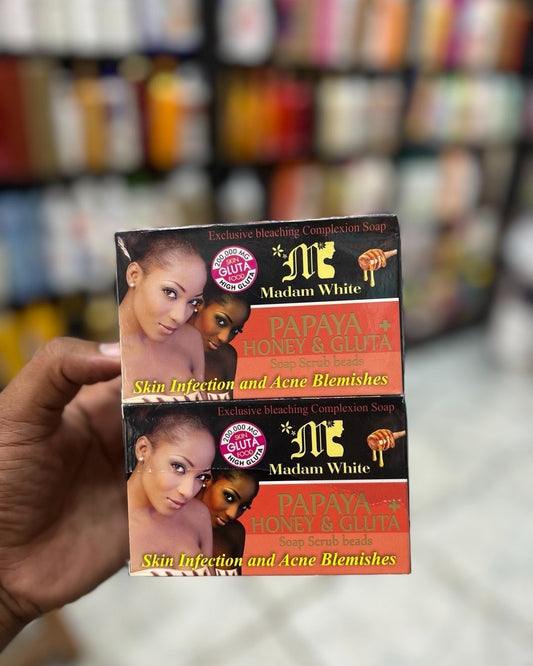 Madam White Papaya + Honey & Gluta Soap (160g)