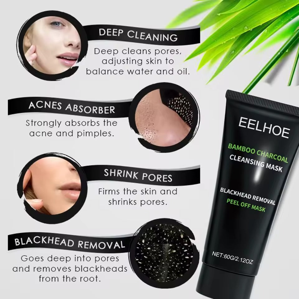 EELHOE Bamboo Charcoal Tear‑Off Mask – Blackhead Remover & Deep Pore Cleanser