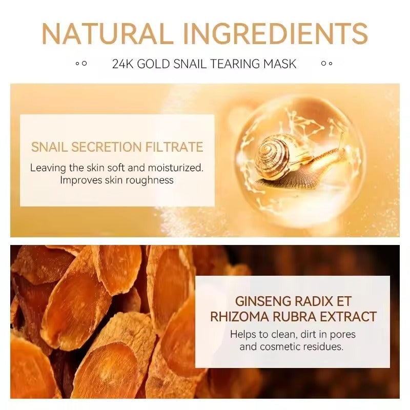 LAIKOU 24K Gold Snail Collagen Peel-Off Face Mask
