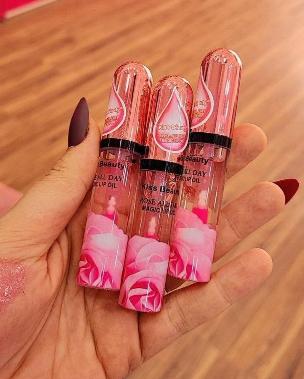 KISS BEAUTY Rose All Day Magic Lip Gloss