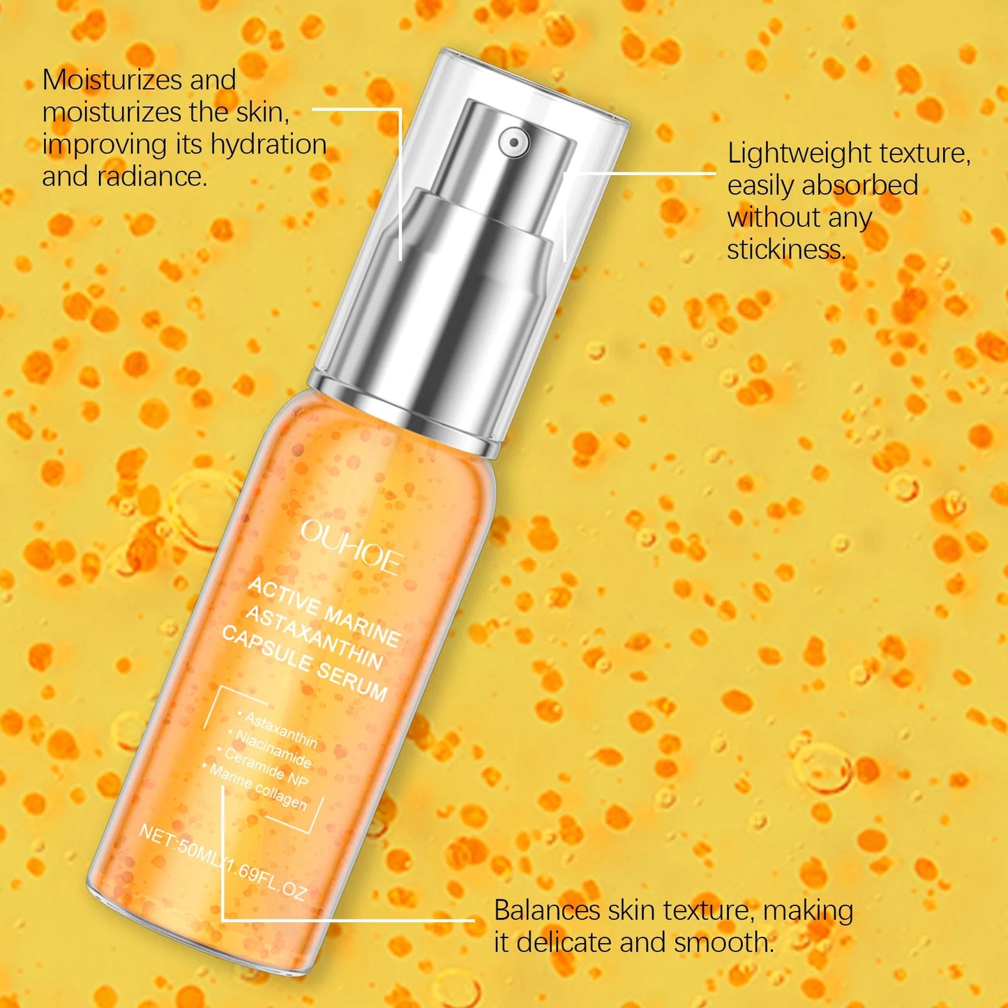 OUHOE Collagen Astaxanthin Face Capsule Serum