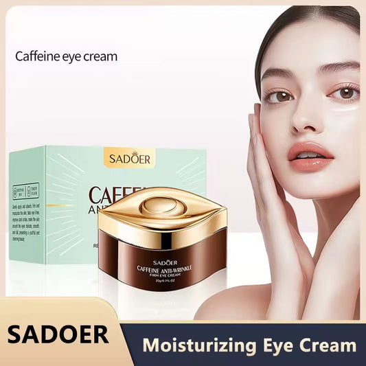 SADOER Caffeine Eye Cream – Reduce Puffiness, Brighten Dark Circles & Refresh Tired Eyes