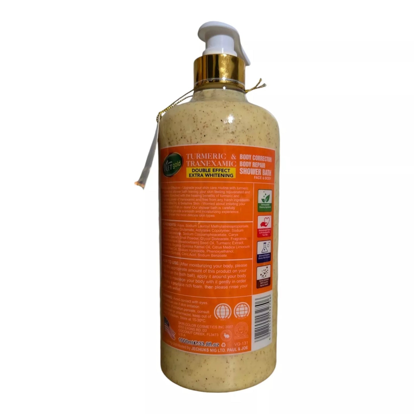 Veet Gold Turmeric & Tranexamic Double Effect Extra Whitening Shower Bath – 1000ml
