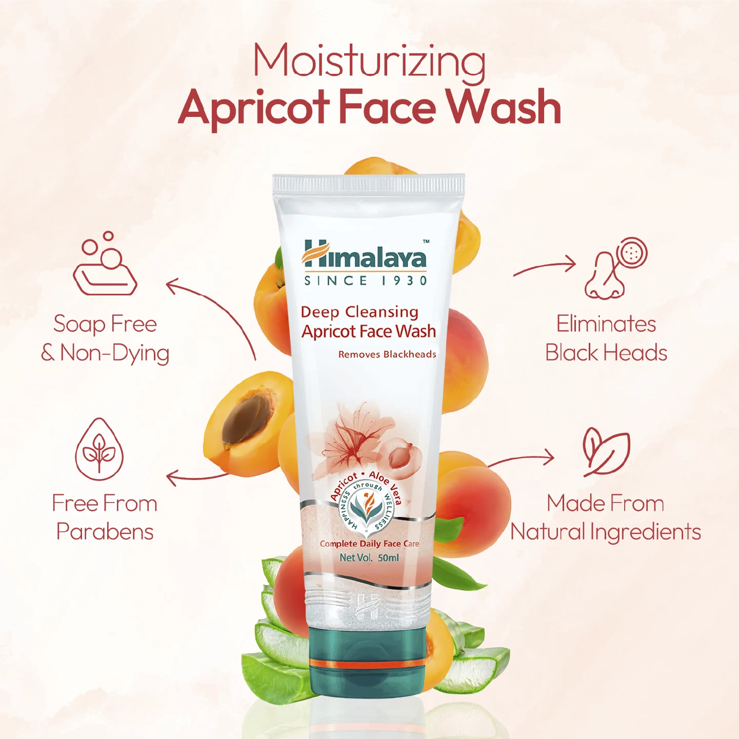 Himalaya Deep Cleansing Apricot Face Wash – 50ml