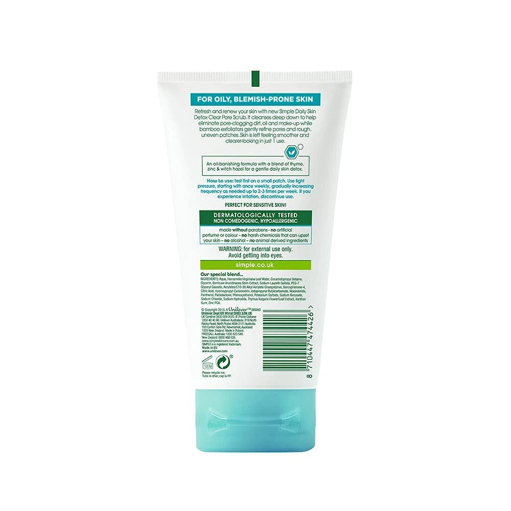 Simple Daily Skin Detox Clear Pore Facial Scrub – 150ml