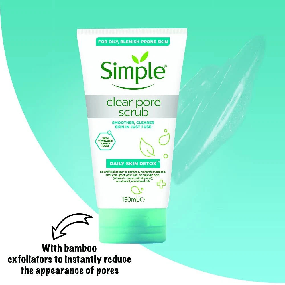 Simple Daily Skin Detox Clear Pore Facial Scrub – 150ml