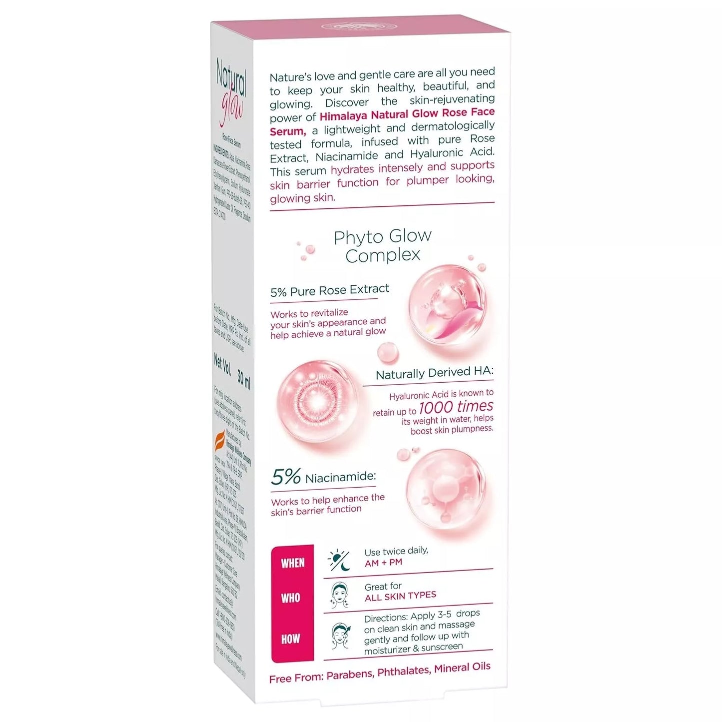 Himalaya Natural Glow Rose Face Serum with 5% Pure Rose Extract