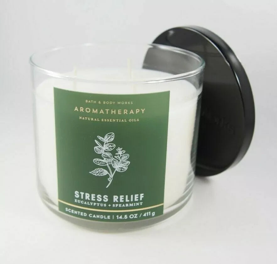 Bath & Body Works Aromatherapy Eucalyptus Spearmint Stress Relief 3-Wick Candle