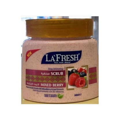 La Fresh Exfoliating Face and Body Scrub with Mixed Berry Extract