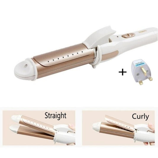 Nova 2-in-1 Hair Straightener & Curling Iron – Gold
