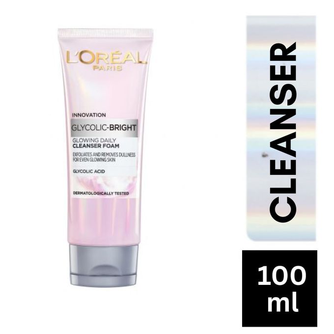 L'Oréal Paris Glycolic Bright Glowing Daily Cleanser Foam with Glycolic Acid – 100ml
