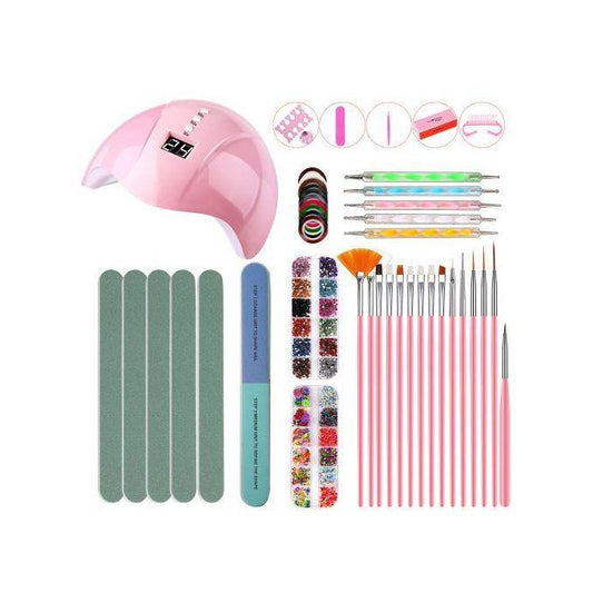 Complete Nail Art Kit – Nail Brushes Set + Dotting Pens + Nail Dryer