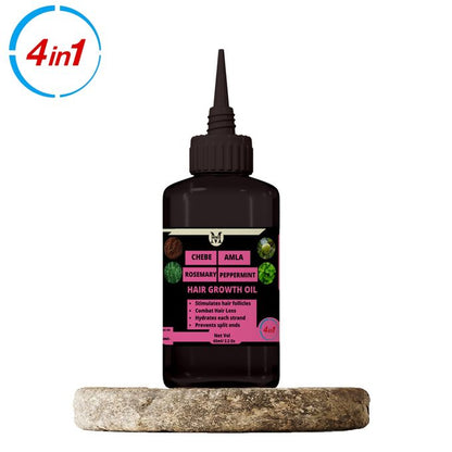 Mekis 4-in-1 Hair Growth Miracle Oil – Chebe, Amla, Rosemary & Peppermint
