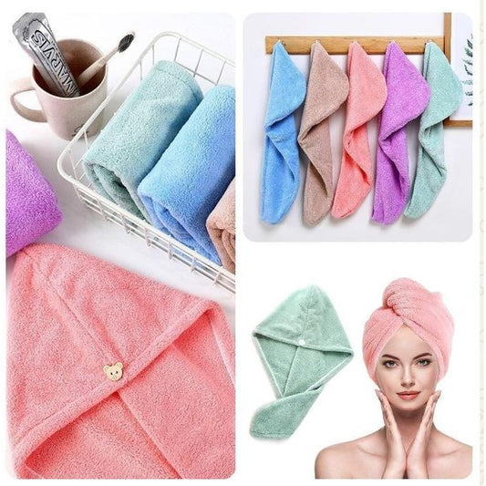 2 Pieces Towel Hair Dryer Cap Towels for Girls