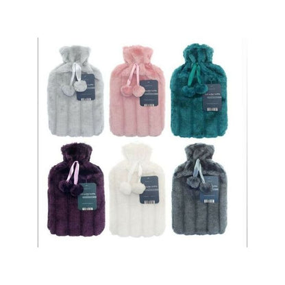 2L Luxury Soft Faux Fur Hot Water Bottle Bag – For Heat Therapy & Pain Relief