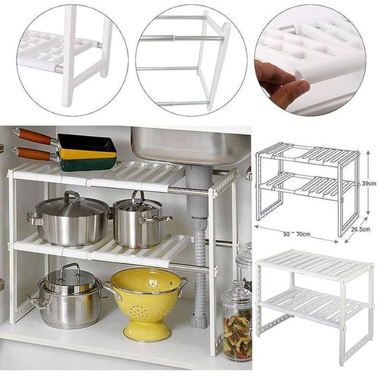 Expandable Under-the-Sink Rack & Pool Organizer