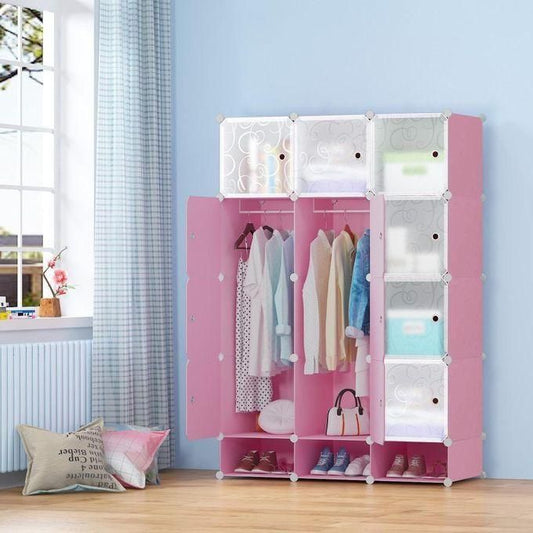 Nunix 3-Column Portable Plastic Wardrobe