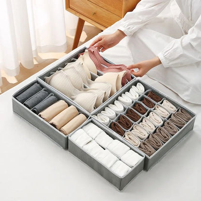 4PCS Drawer Organizer Set – Neat Storage for Socks, Underwear & Bras