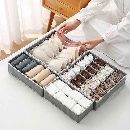 4PCS Drawer Organizer Set – Neat Storage for Socks, Underwear & Bras