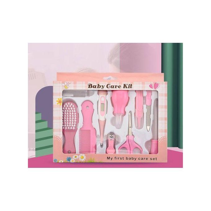Baby Care Grooming Kit 10-in-1 Nursery Healthy Care Set – Pink
