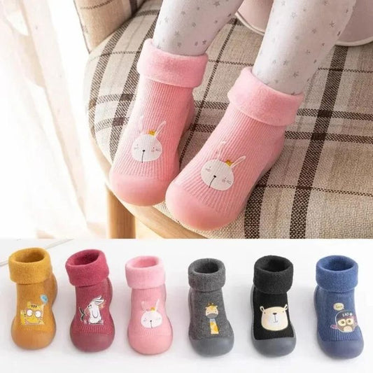 Non-Slip Baby/Toddler Sock Shoes with Soft Rubber Soles