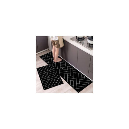 2pcs Kitchen Mat Set – Oil Resistant, Non-Slip & Washable Floor Runner Rugs