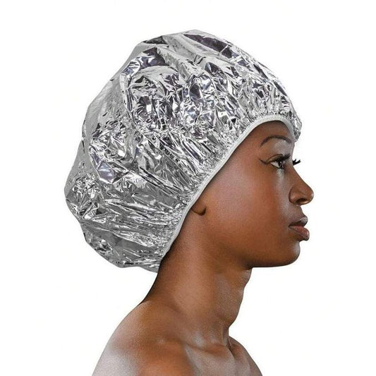 Thermal Aluminum Foil Shower Cap – Silver Heat Retention Hair Treatment Cap